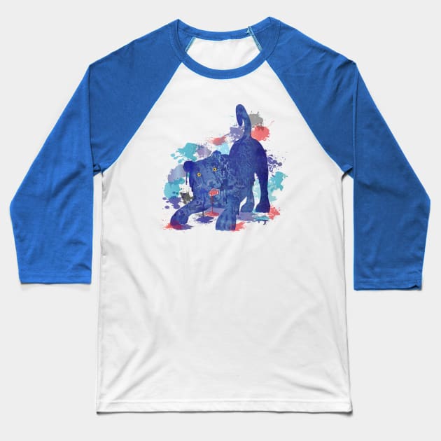 Panther Splash! Baseball T-Shirt by Ancello